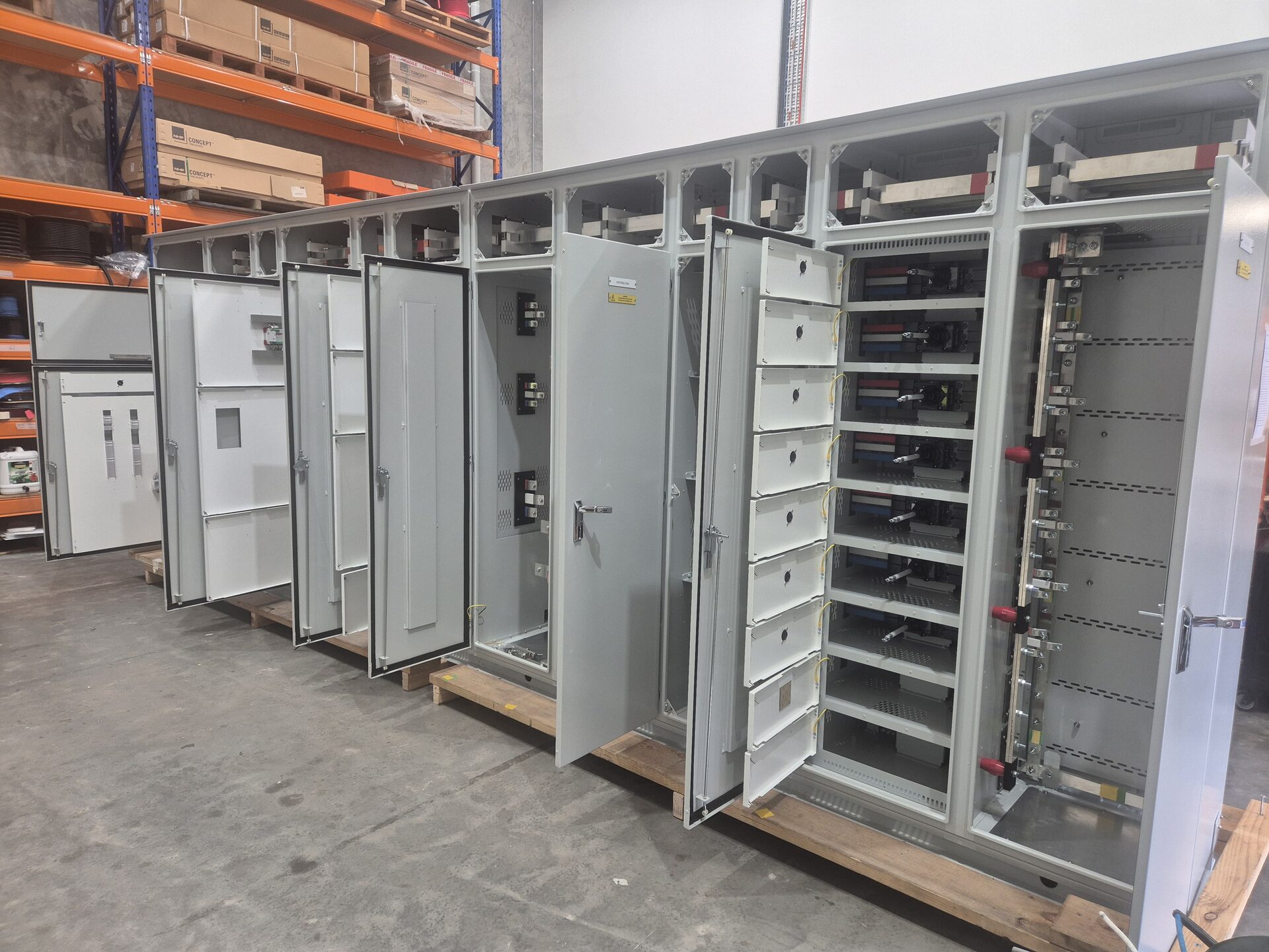 HTC Coldstores — switchboard run with escutcheons open