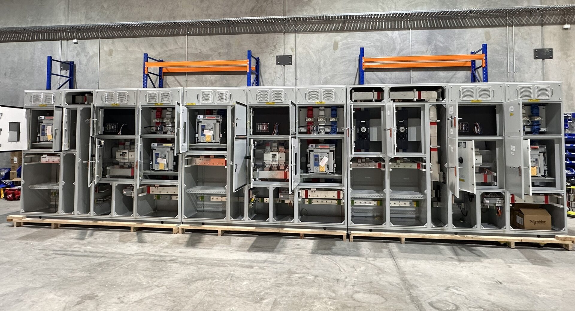 Fox Road — ACB and MCCB sections during fit-out